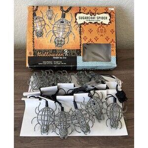 Vintage Sugarcoat Spider Lights, 10 Novelty Halloween  Indoor/Outdoor String